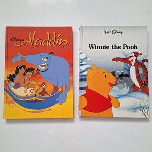 Disney Hard Cover Books Aladdin & Winnie the Pooh